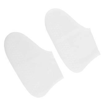 Wasserdichte Überschuhe aus Silikon, wiederverwendbar, rutschfest, Stiefelschutz für Damen und Herren, Weiß