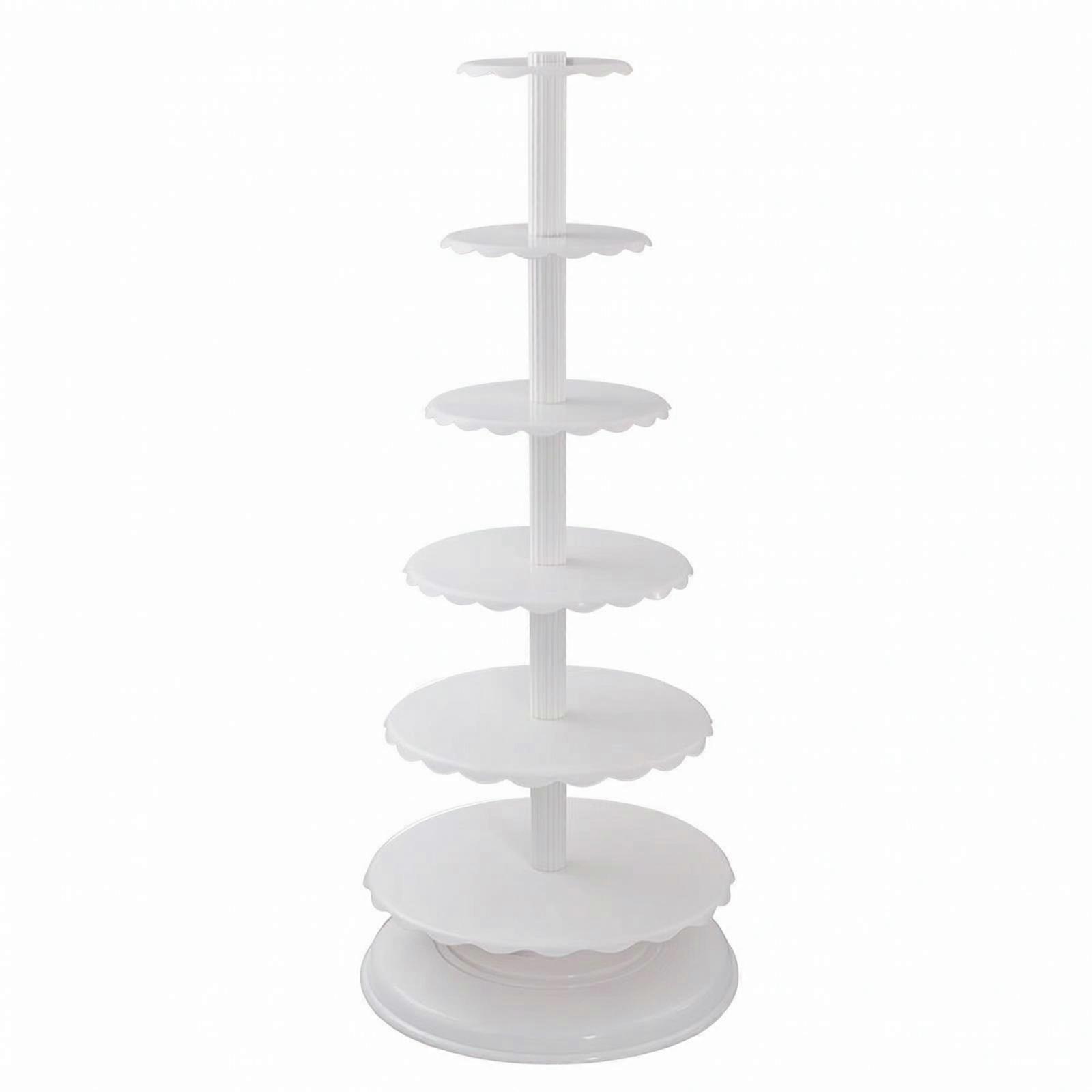 6-Tier Cake Stand Plastic Cupcake Display Rack Stacked for