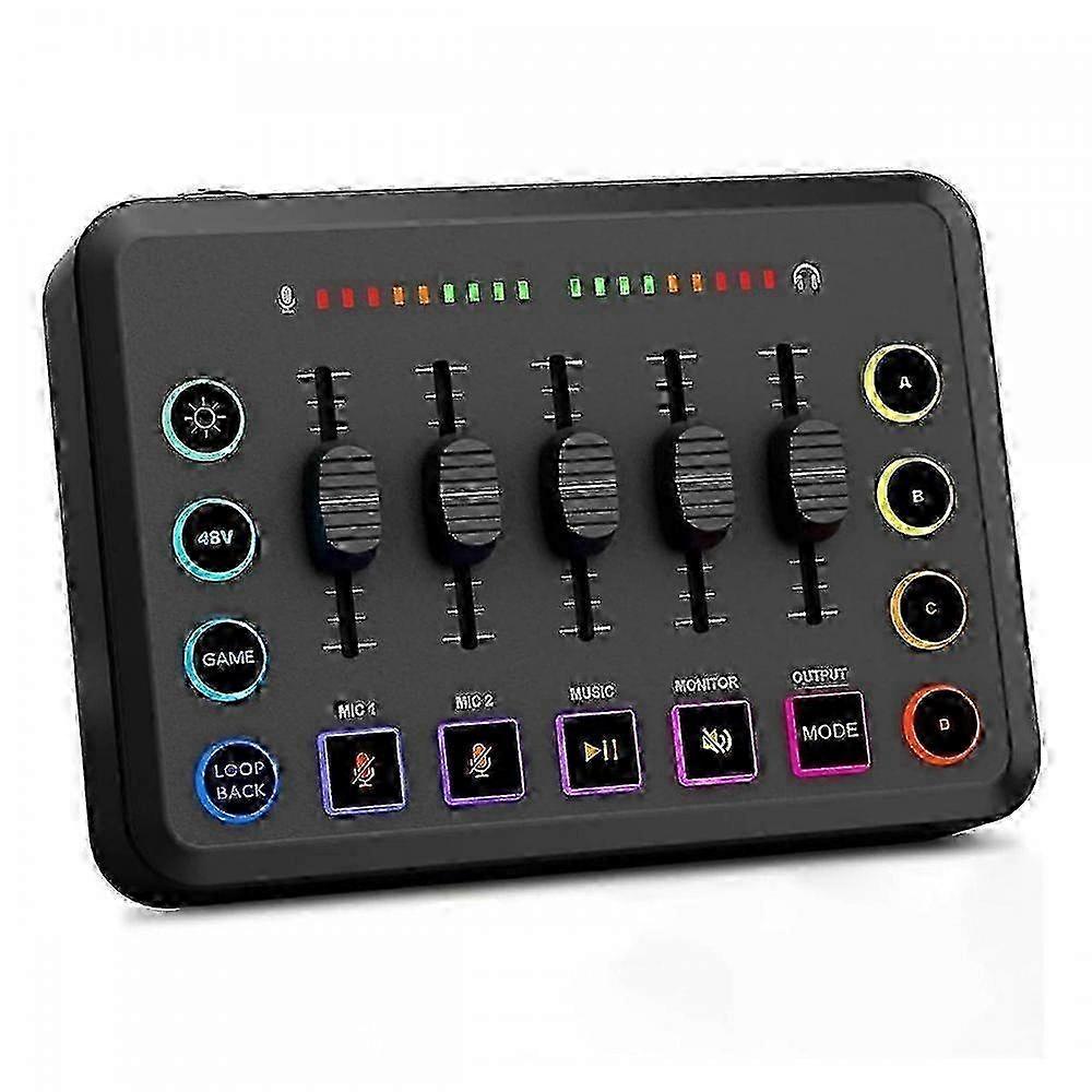Compact Podcast Mixer with Phantom Power