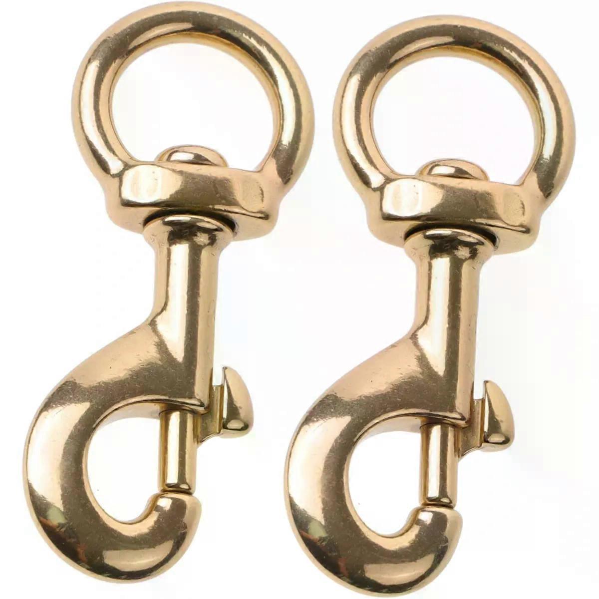 Brass Flagpole Clips with Rotating Eyelet, 2pcs Fixing Buckles