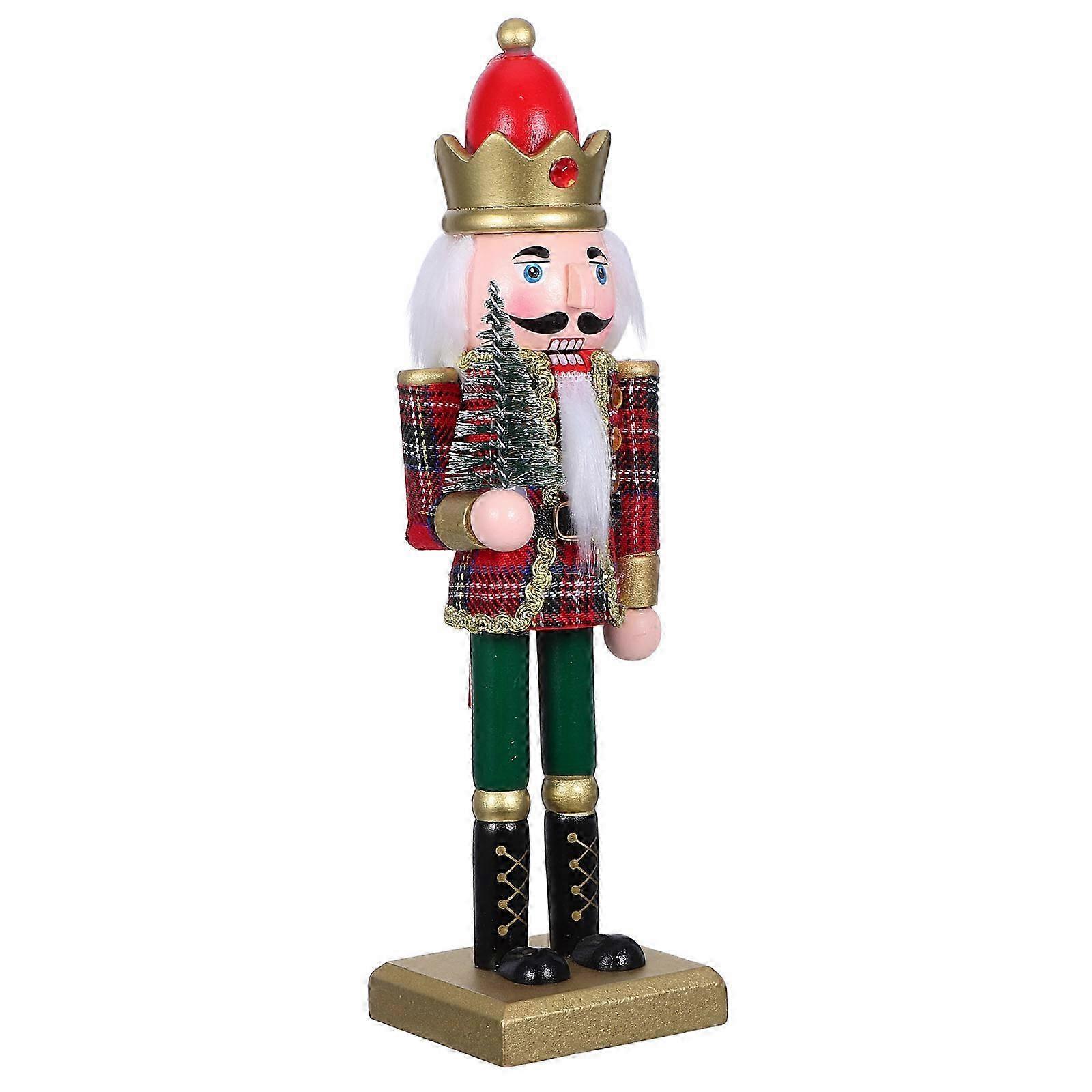Christmas Wooden Nutcracker Soldier Figures compatible with Tabletop Decor 2Pcs