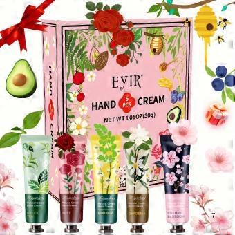 Plant Floral Scent Hand Cream Gift Set, Moisturizing & Nourishing, Fresh Nongreasy Fragrance, Fastabsorbing Lotion Texture