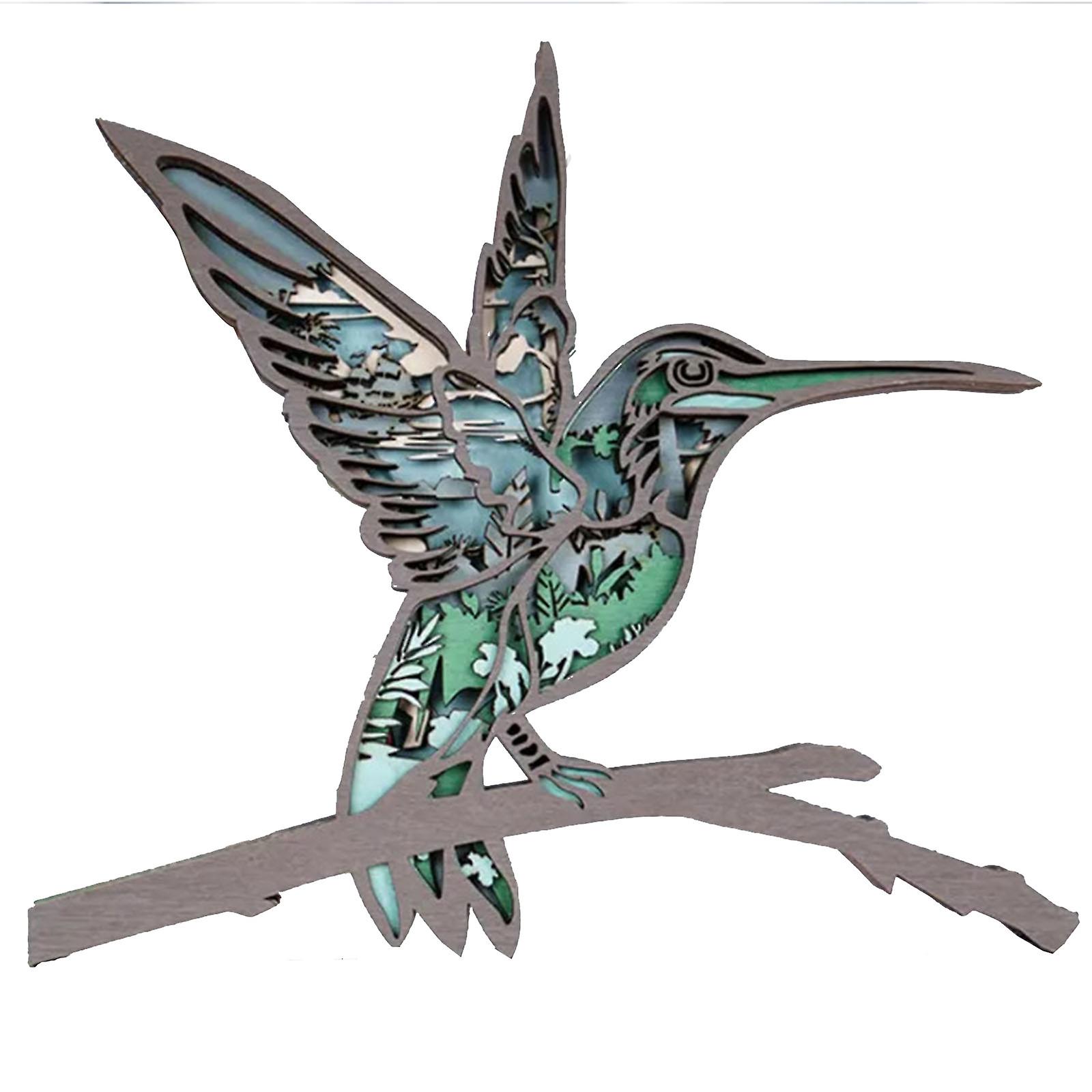 thumbnail image 2 of Handcrafted Wooden Hummingbird House - Outdoor Garden, Patio, Balcony Hanging Decor 2 of 12