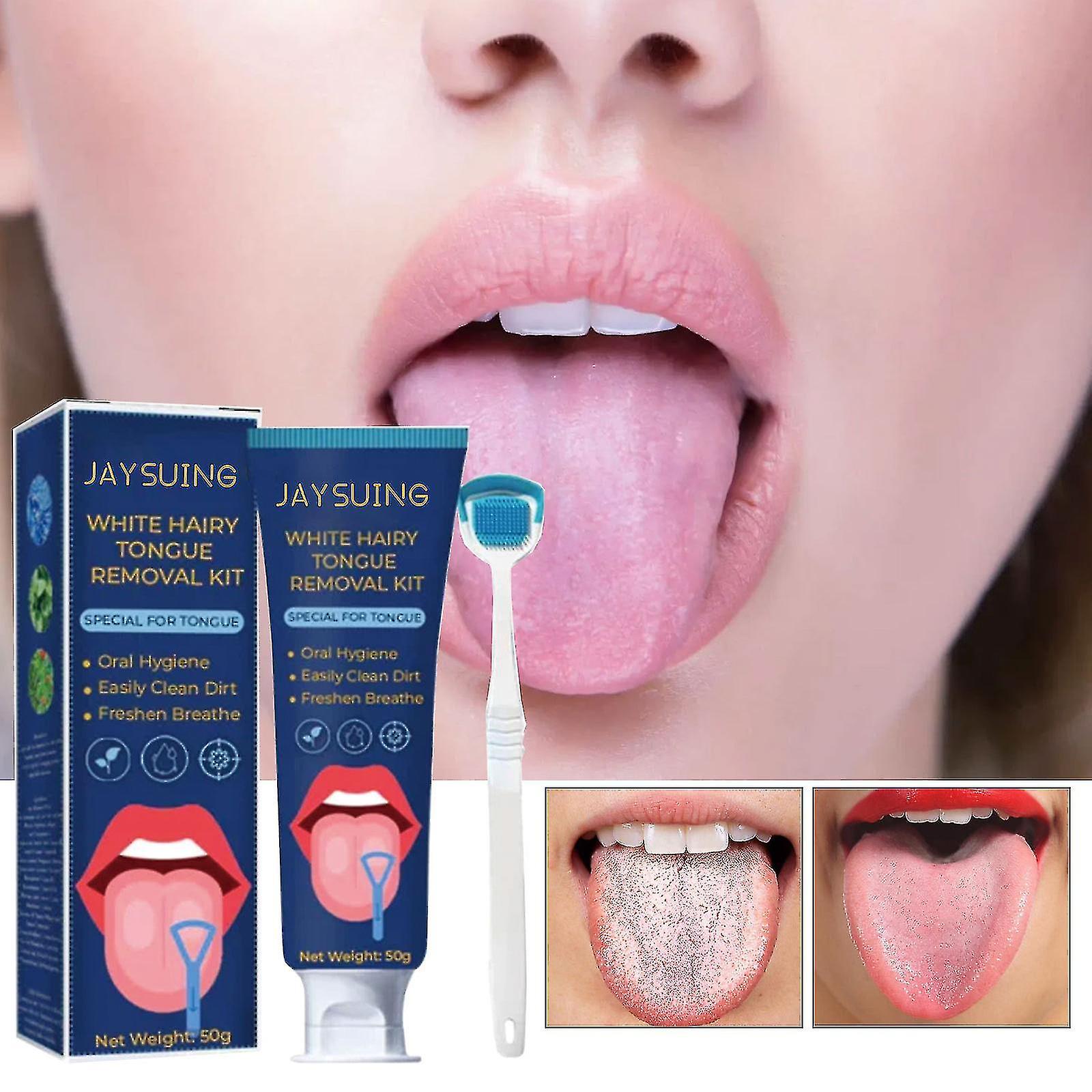 口臭を減らし、口の健康を維持する、口腔ブラシ舌クリーナー、クリーナーブラシ付き舌洗浄ジェル