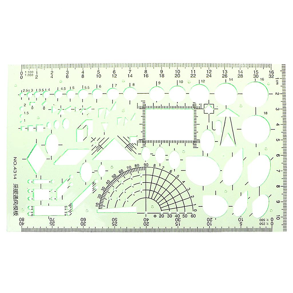 Rectangle Circle Shape Geometric Drawing Tool Template Ruler Student Stationery