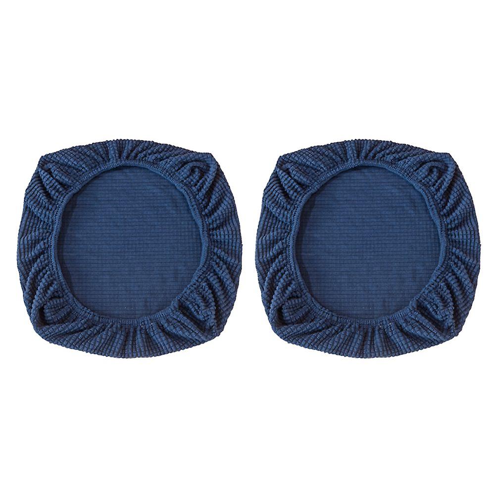 Pcs/set Universal Polyester Dining Stool Chair Seat Cover Dark Blue