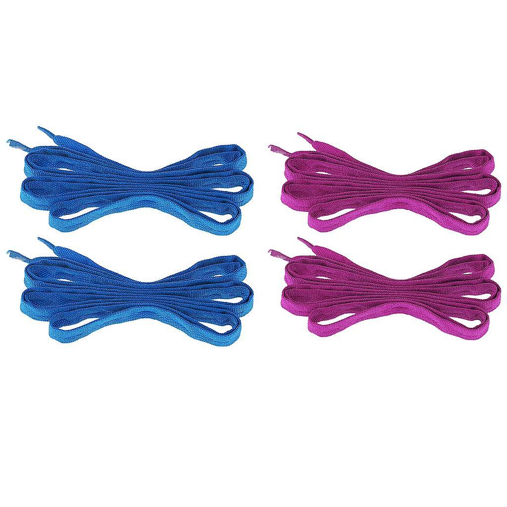 2 Pairs Replacement Skates Shoelaces Roller Skating Strings Blue Purple