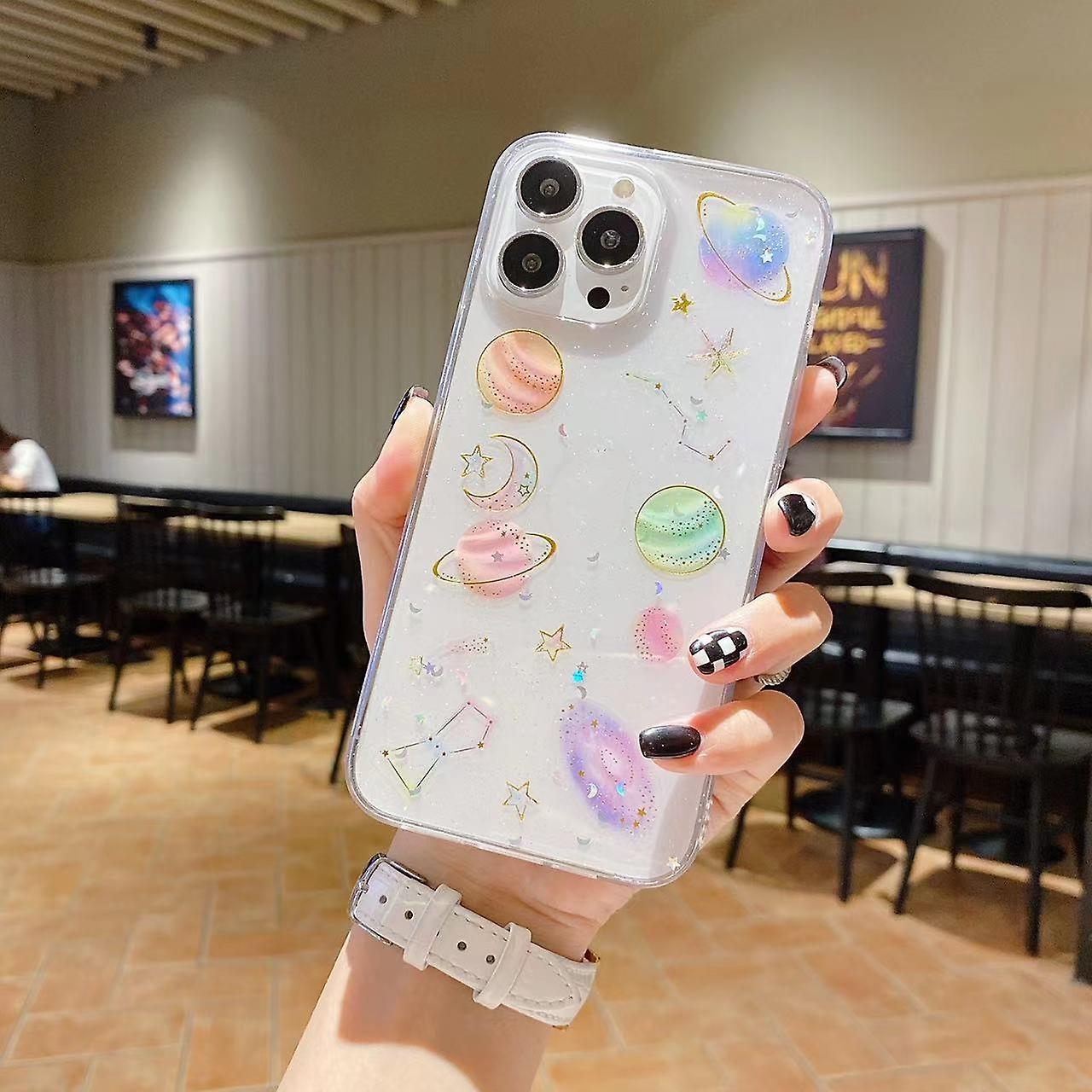 Star Glitter Epoxy TPU Phone Case For iPhone 13