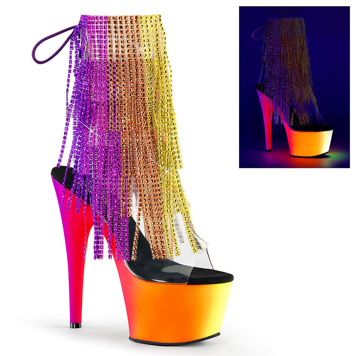Pleaser Women's Boots Rainbow-1017rsf-7 Clr-multi/neon Multi