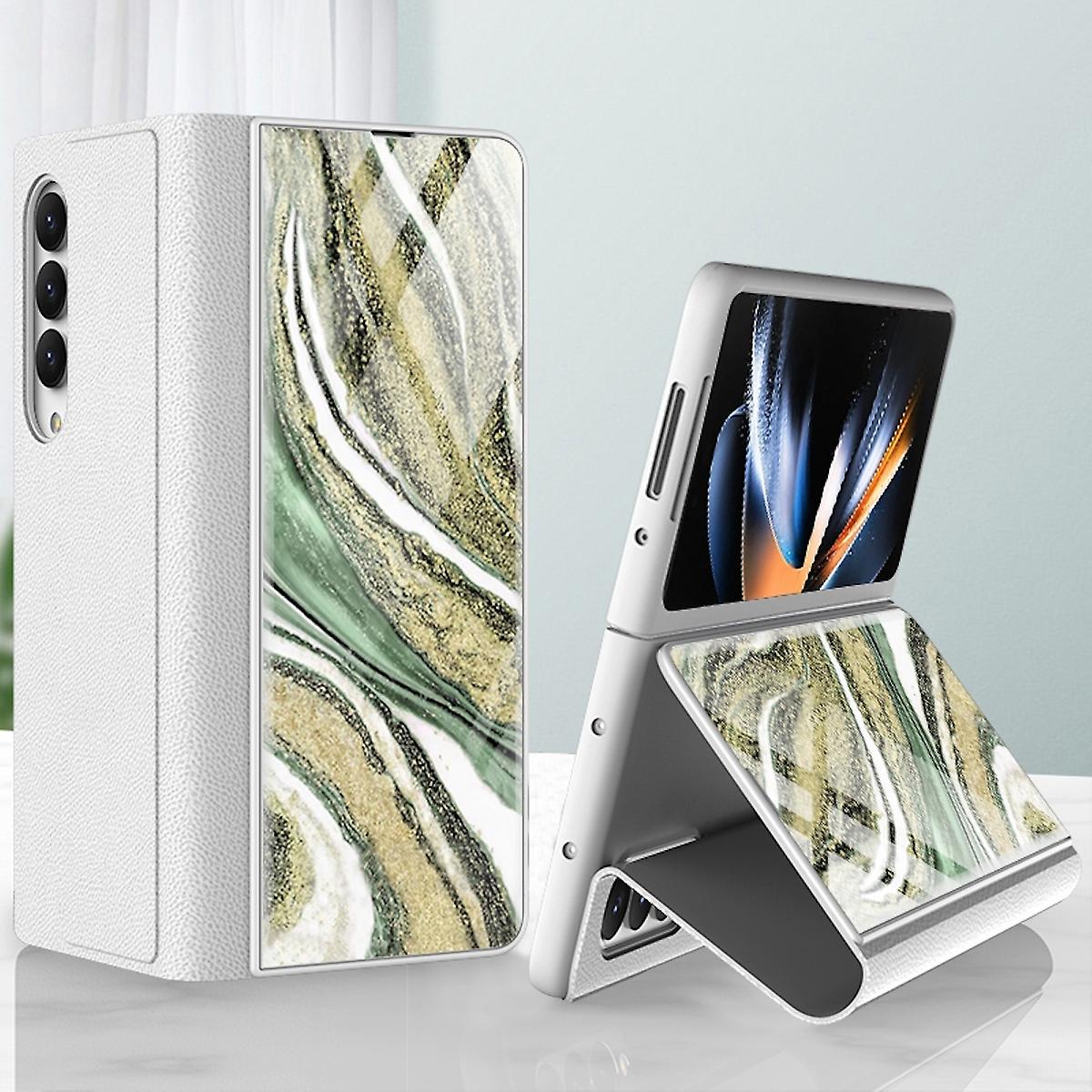 For Samsung Galaxy Z Fold4 5G Design Electroplating Marble Pattern 11 All-round Anti-fall Mobile Phone Case Cover Cases