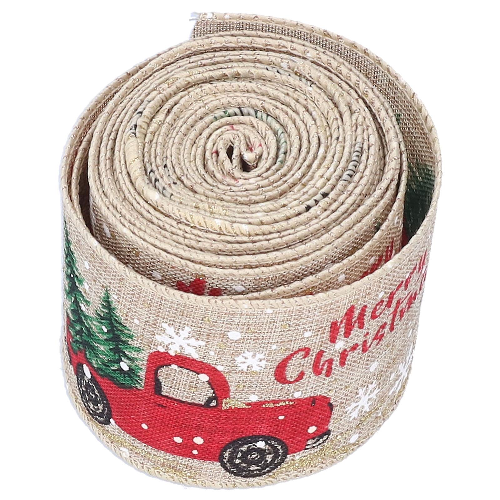 6 Yards Christmas Ribbon Cute Patterns Attractive Design 2 Colors Beautiful Practical DIY Wrapping Ribbon for Decoration