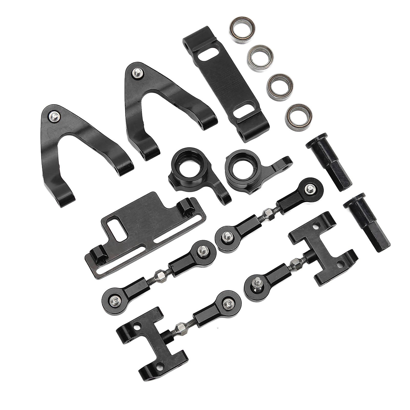 RC Aluminium Upper Lower Suspension Arm Steering Cup Hex Adapter Metal Accessories Set for WPL D12 RC CarBlack RC Steering Cup Hex Adapter Set