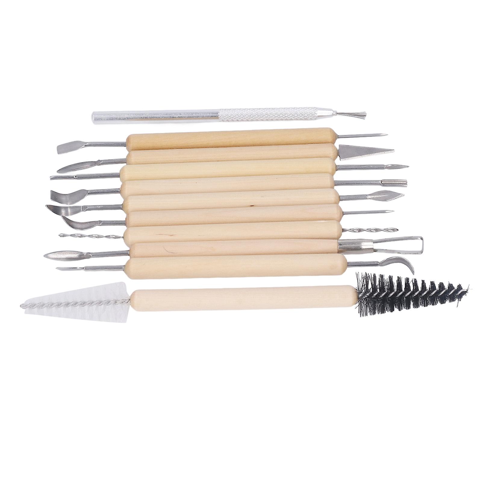 11Pcs Clay Sculpting Tool Set Robust Comfortable Hand Feeling Pottery Carving Tools for Workshop 