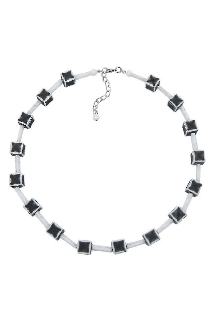 Necklace Dice 10mm Black-white-grey 45cm - Gl02042