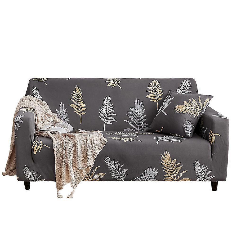 Elegant Leaves Pattern Elastic Sofa Cover Slipcover Sofa Protector (for 4 Seat Sofa)