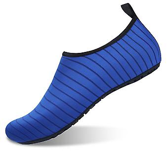 Veeki Water Sports Shoes Barefoot Quick-Dry Aqua Yoga Socks Slip-on for Men Women, Blue, Size: 46-47