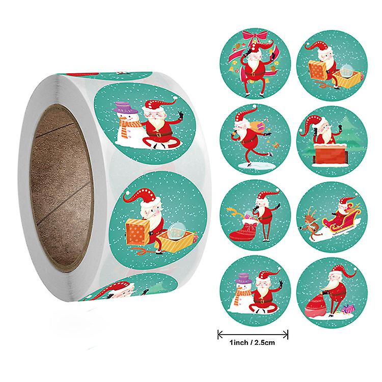 3X500pcs Christmas Xmas Stickers Roll labels 6 Design Patterns Merry Holiday Envelope Paper Bag