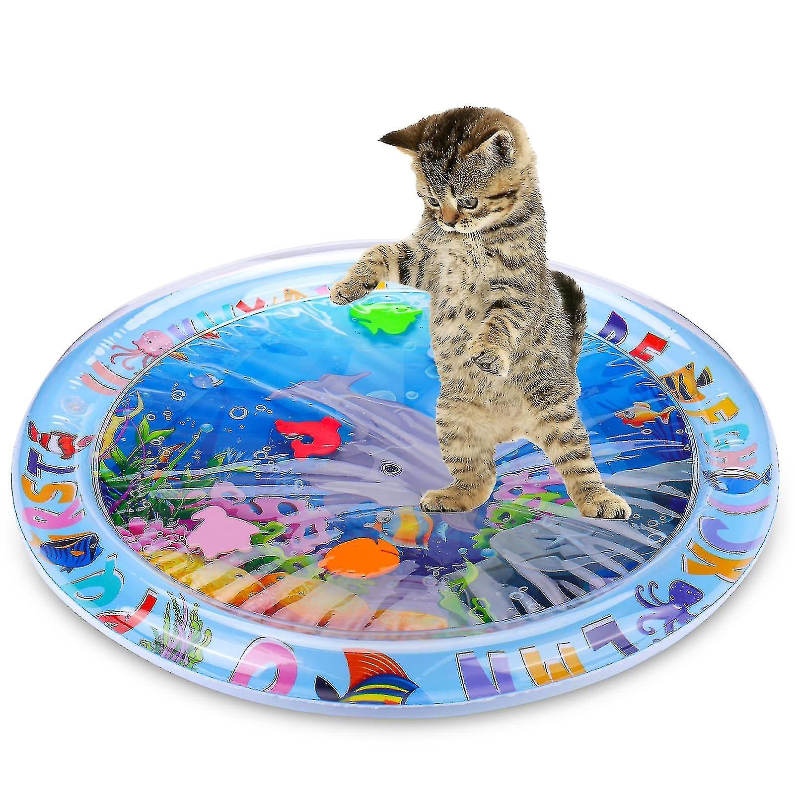 猫用ウォーターセンサープレイマット、退屈な室内猫用猫用おもちゃ、猫用キッカーおもちゃセルフプレイマット、猫用インタラクティブおもちゃ