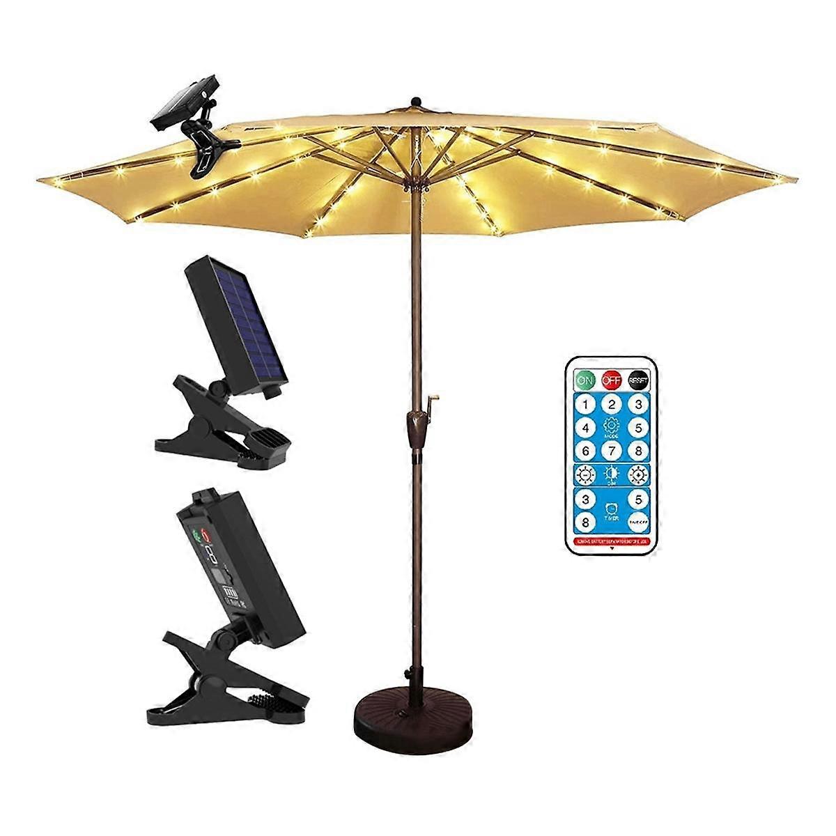 Patio Umbrella Lights Solar Powered Waterproof Umbrella Lights Outdoor Patio with Remote Control 8