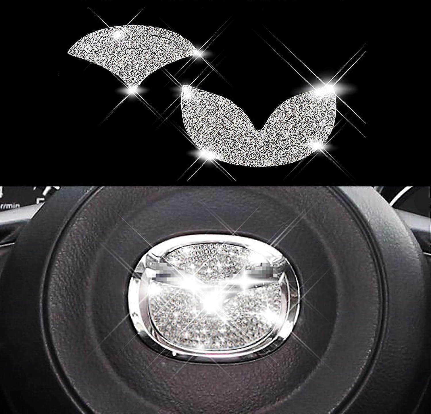 方向盘标志帽 闪亮 DIY 钻石水晶贴纸 配件 零件 徽章 内饰装饰 小号