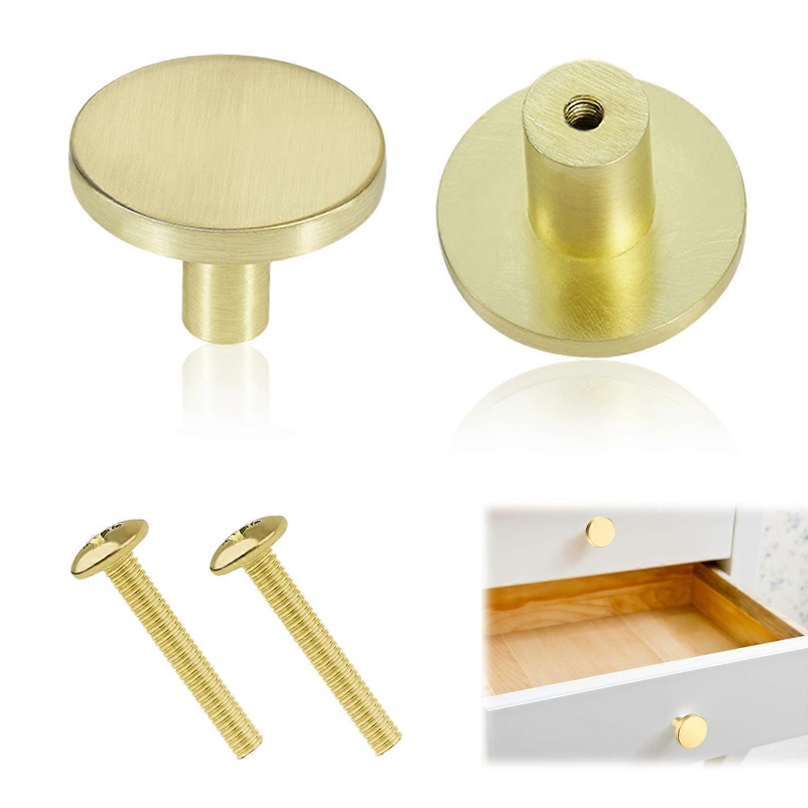 2pcs imitation copper wire drawn circular handle -2.3 * 3.2cm+2 screws