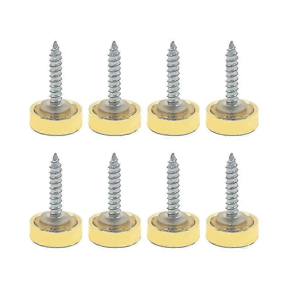 مسامير المرآة غطاء الزخرفية غطاء مسامير السحابات ، الذهب النحاسي المصقول ، 14 مم 8 قطع CWA