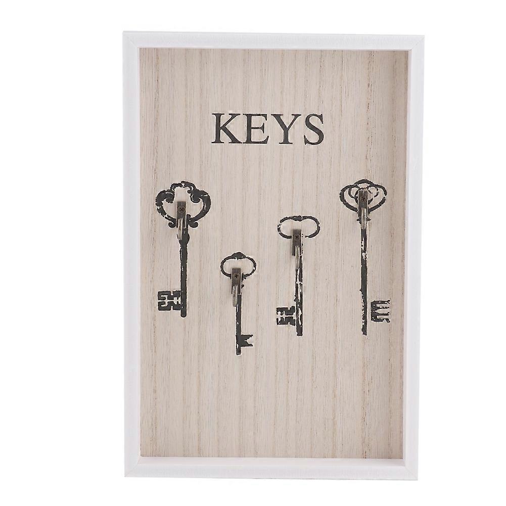 Rustic Wall Keys Box Storage Hook Holder Decorative Keys Organizer Hanger(4 Hooks)