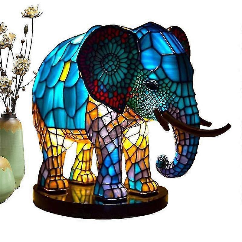 Elephant Animal Lamp Colourful Resin Lamp For Tiffany Lamp Table Lamp ...
