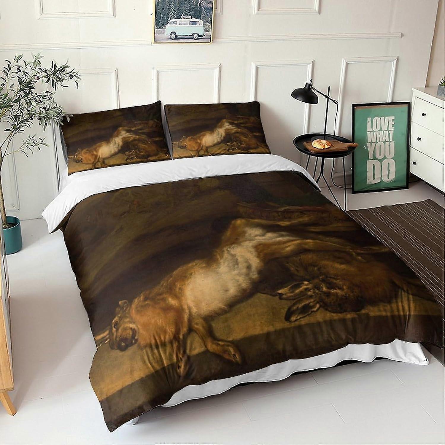 مجموعة الفراش الحيوانية D غطاء لحاف الديكور اللوحة الزيتية لينة ستوكات جونيور كومفورت غطاء مجموعة الفراش مع سحاب للبالغين و 135 * 200 سم