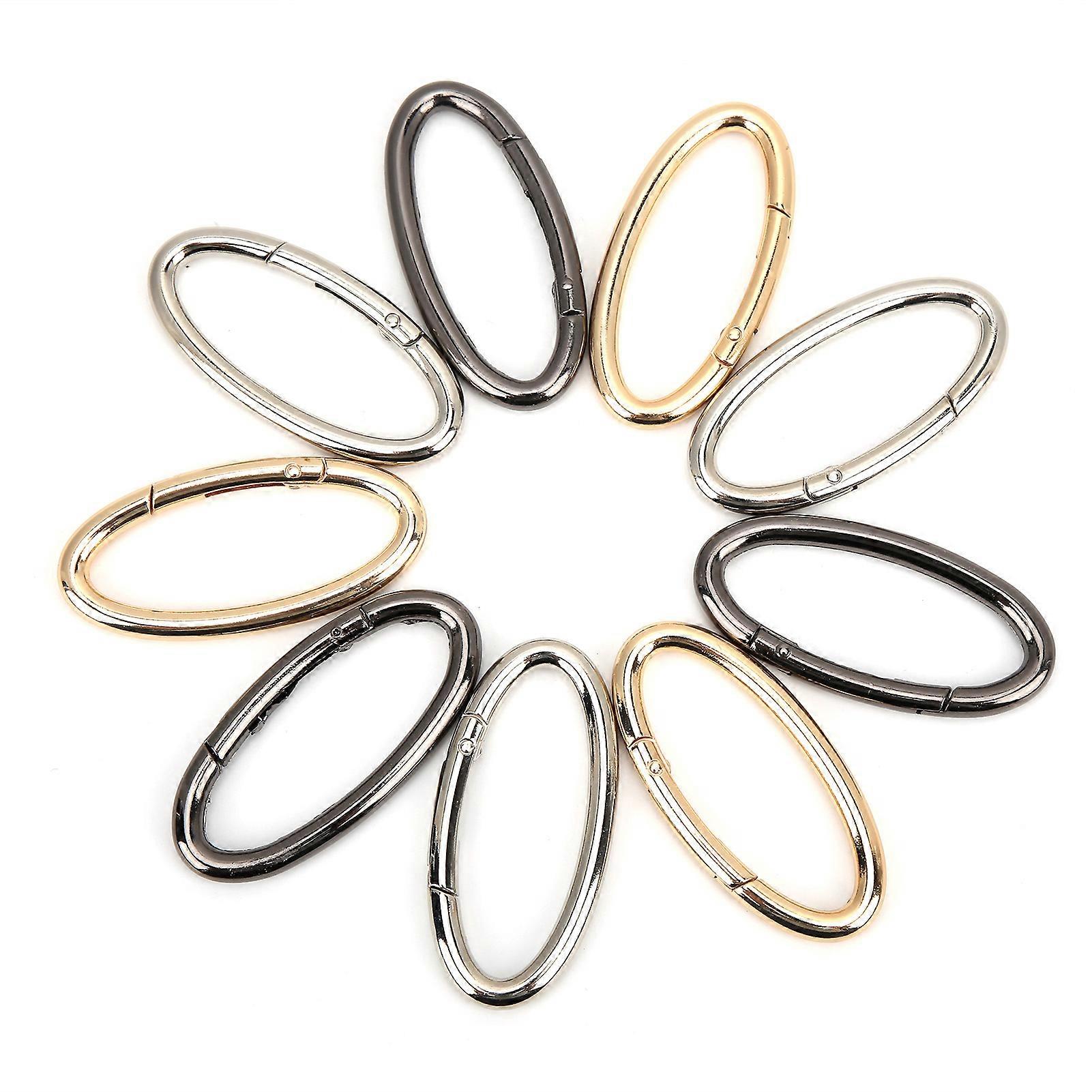 9Pcs Spring Ring Buckle 0Shaped Oval Open Bag Chain Hardware DIY Accessories 3 Colors