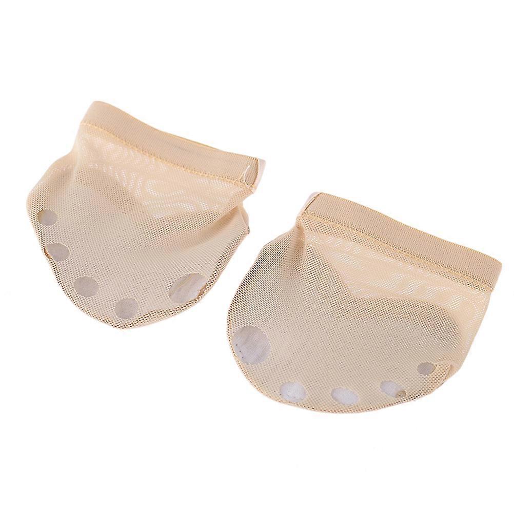 1 Pair of Ballet Forefoot Cushion 5 Holes Elastic Half Sole Dancing Shoes - Size M