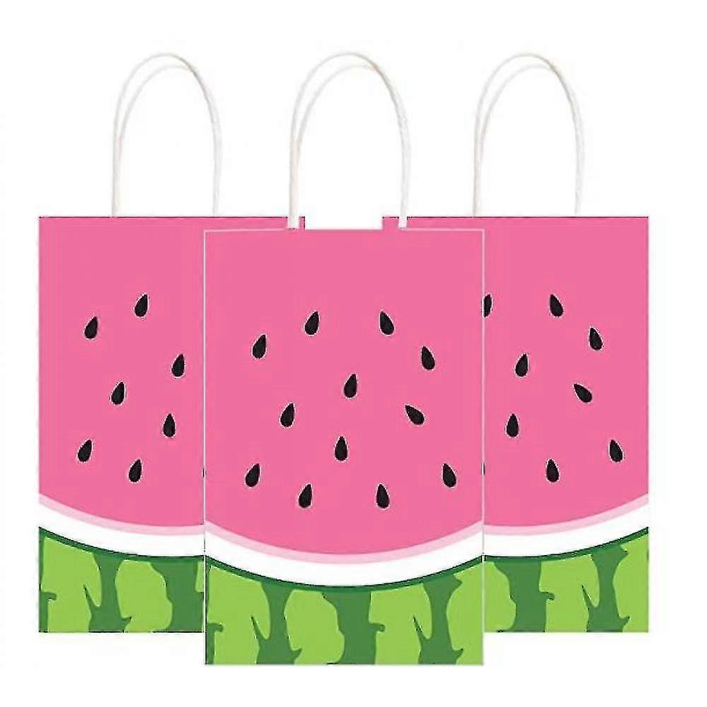 watermelon pattern gift bag kraft paper bag 12pcs