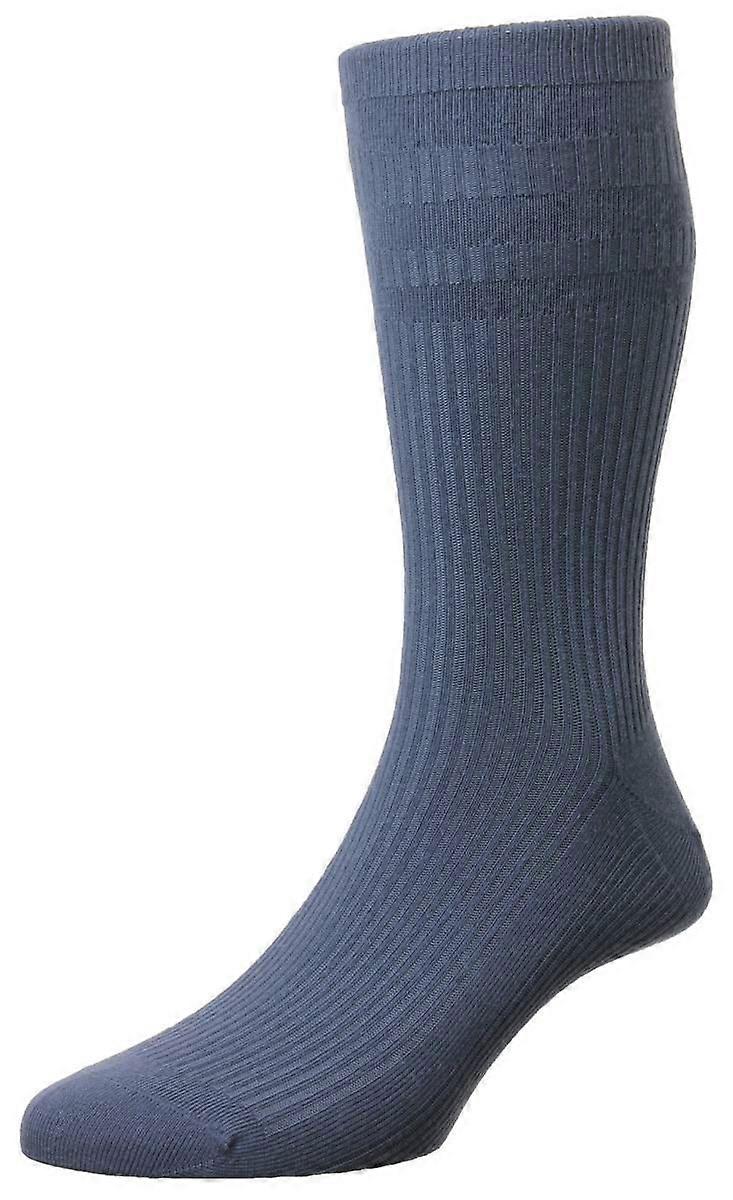 HJ Hall Original Cotton Softop Socks - Slate Blue
