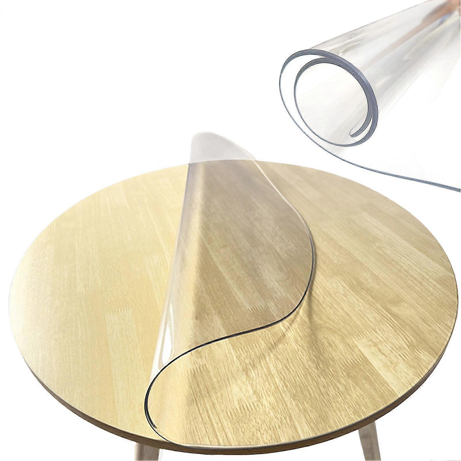 5 أحجام غطاء طاولة شفاف من مادة PVC وواقي طاولة دائري من مادة PVC بسمك 2.0 مم ووسادة مكتب وواقي طاولة من الفينيل المقاوم للماء