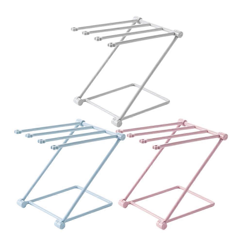 3pcs Kitchen Countertop Dishcloth Drying Rack Foldable Kitchen Rag Rack Towel Bar Rack