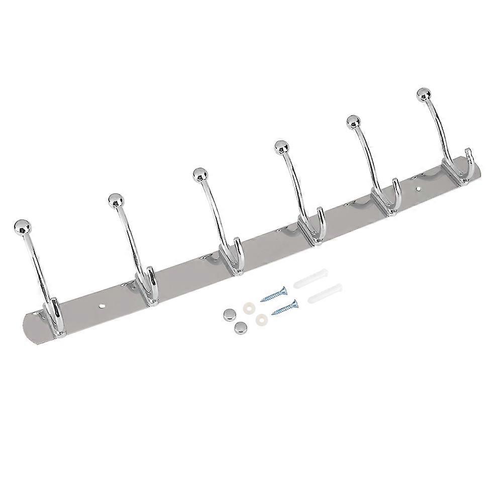 Multi-function Bathroom Kitchen Stainless Steel Towel Hat Rack 6 Hooks