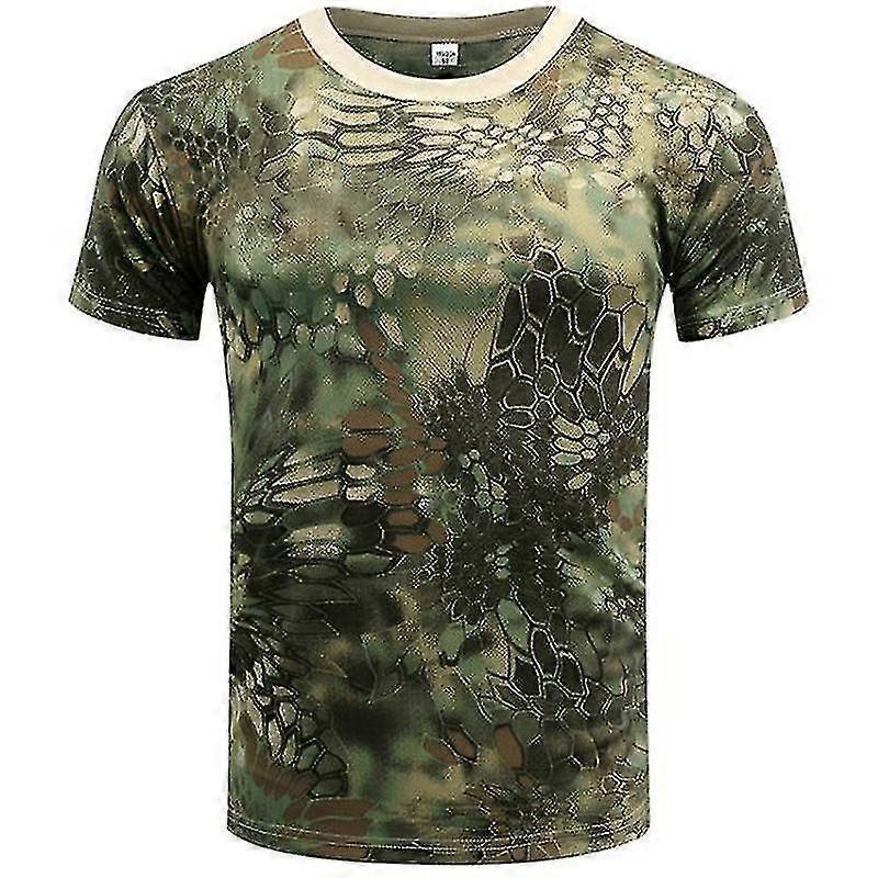 Men Camo T-shirt Army Military Combat Summer Tactical Tops