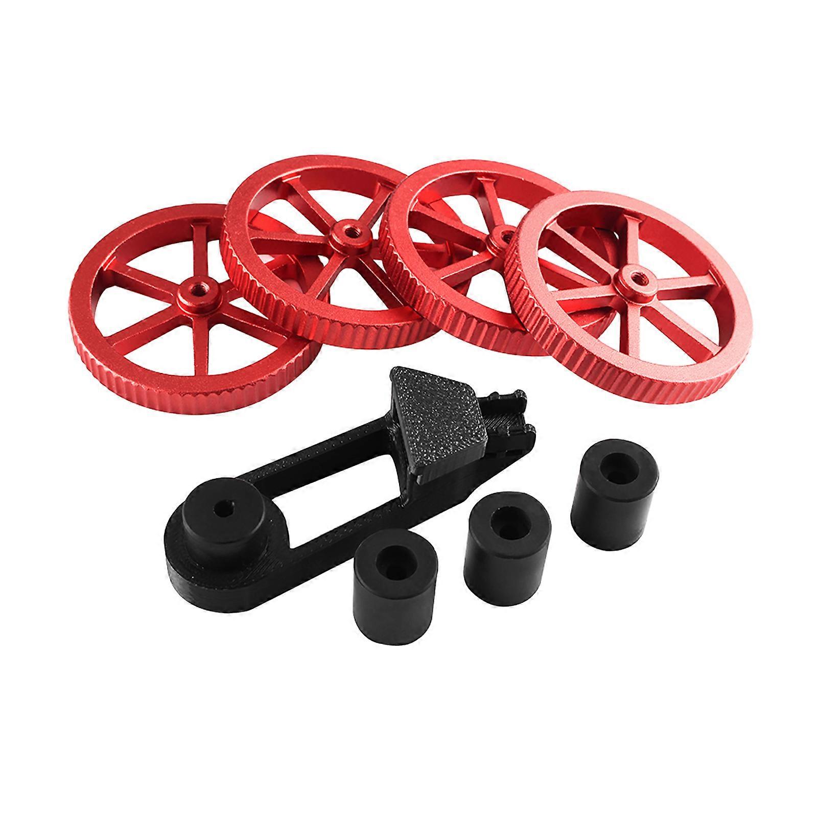 3D Printer Parts 4pcs Upgraded Red Aluminum Hand Twist Leveling Nut with 4pcs Silicone Column Kit Compatible with Creality Ender 3/3 Pro/Ender 5/5 Plu