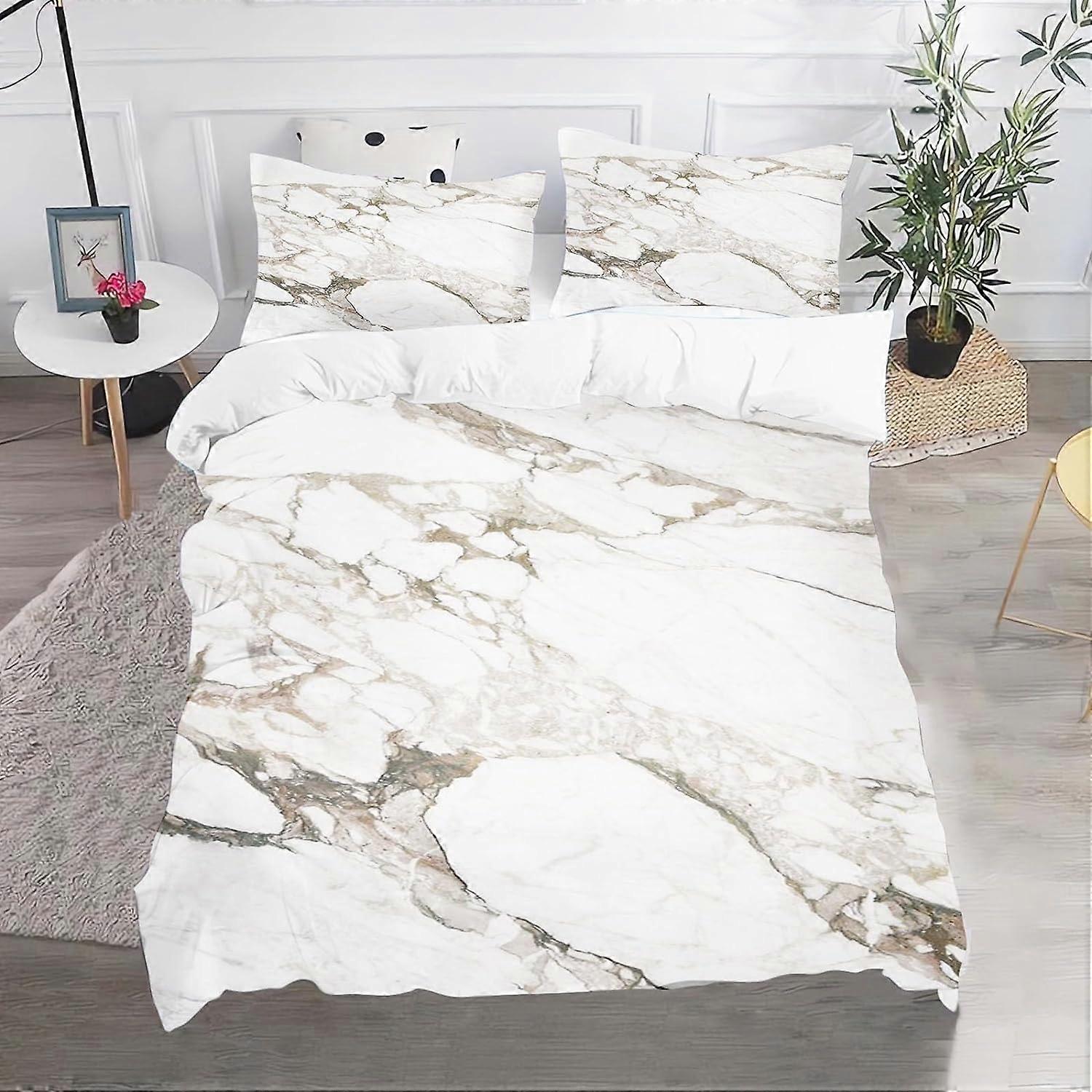 Children's Bedding Set, Marble Pattern, Microfibre, with Pillowcase, Zipper Closure