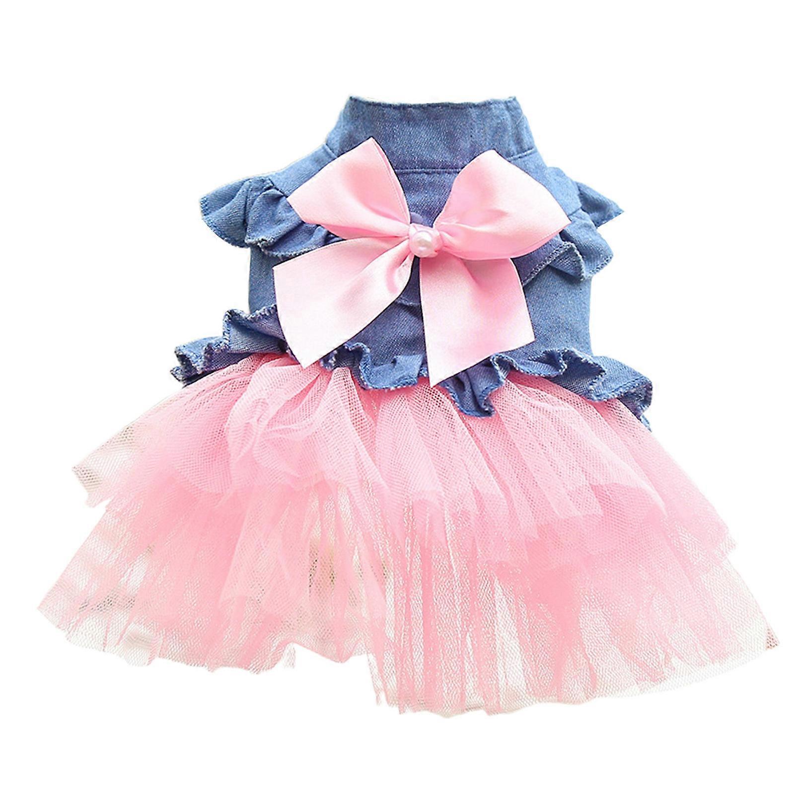 Dog Dress High Elasticity Mesh Edge Pullover Summer Kitty Clothes Dog Outfits for Outdoor