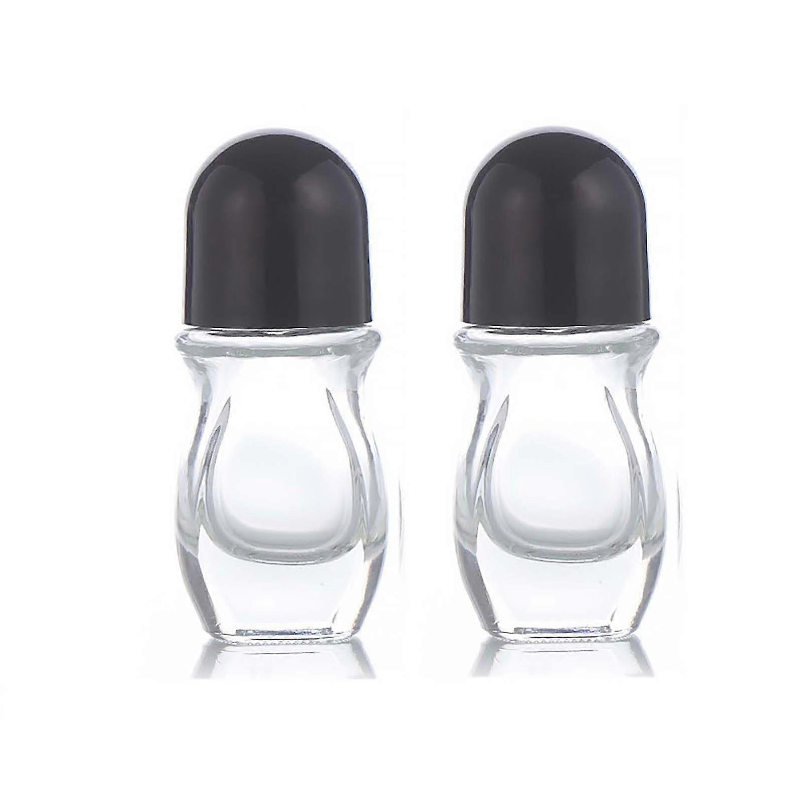 Glass Empty Roller Bottles With Plastic Roller Ball Deodorant Roll On Bottles Containers Leak Proof Massage Roller Ball Bottles 2PCS Cosmetic Sets FLY