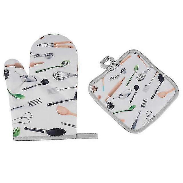 Cute Cartoon Oven Mitt Insulation Two-piece Set