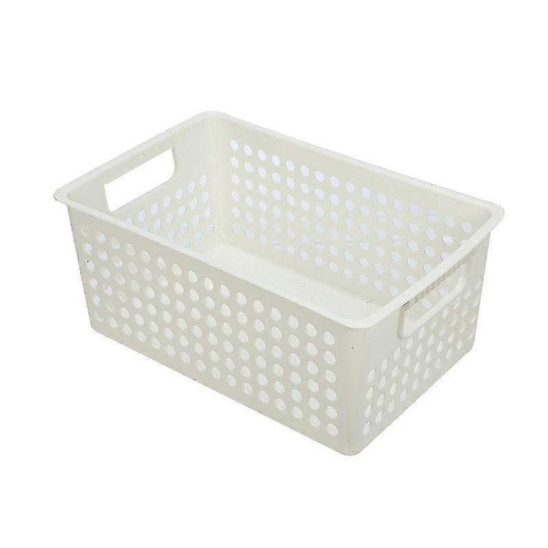 Wabjtamホワイトプラスチック織りバスケットプラスチック収納バスケットホワイトワイドマウス1セット