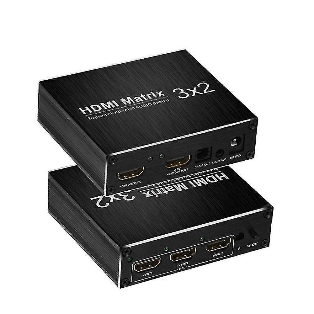4k -compatible Matrix Arc Hdr -compatible Switch Switcher 3 In 2 Out -compatible Splitter Hub(eu Pl