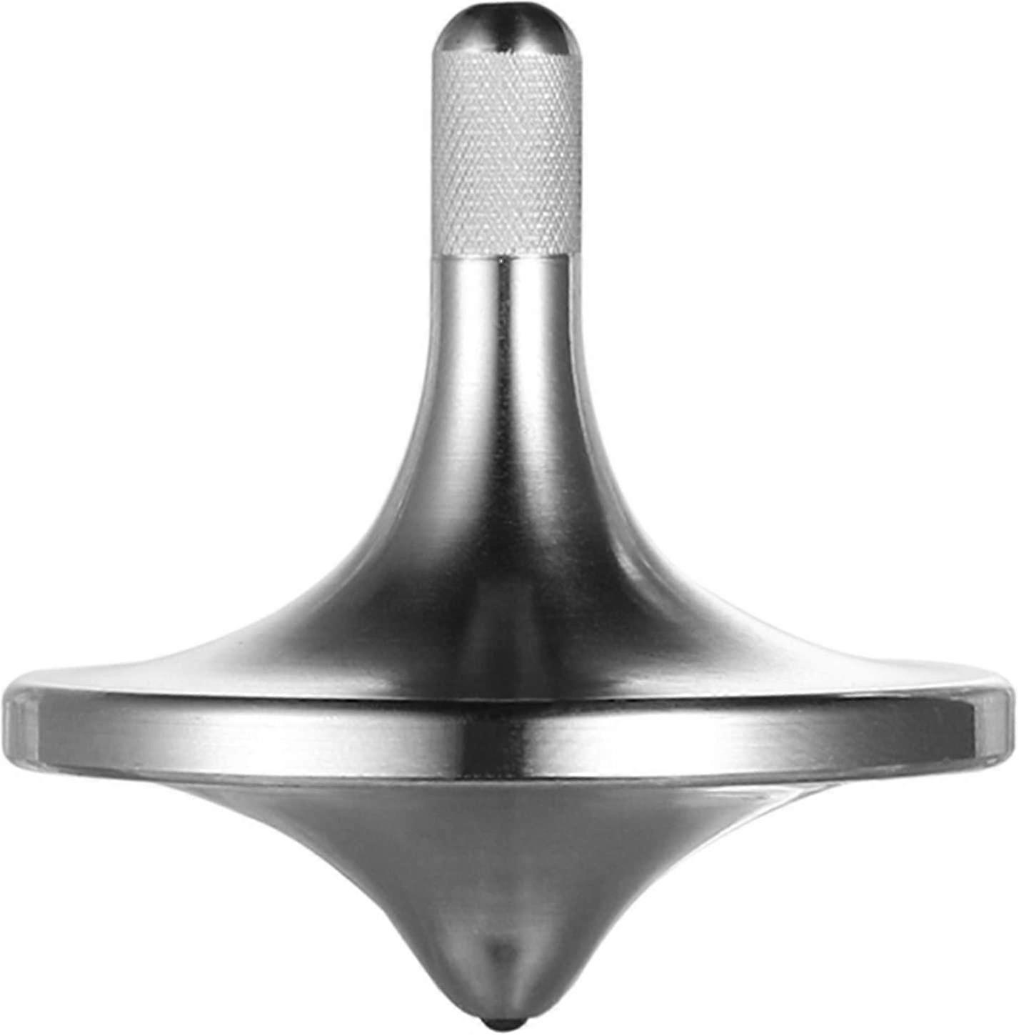 Trottola in acciaio inossidabile, Premium Exquisite Perfect Balance Scrivania in metallo ben fatta Edc Little Fidget Toy (argento, piccolo diametro...