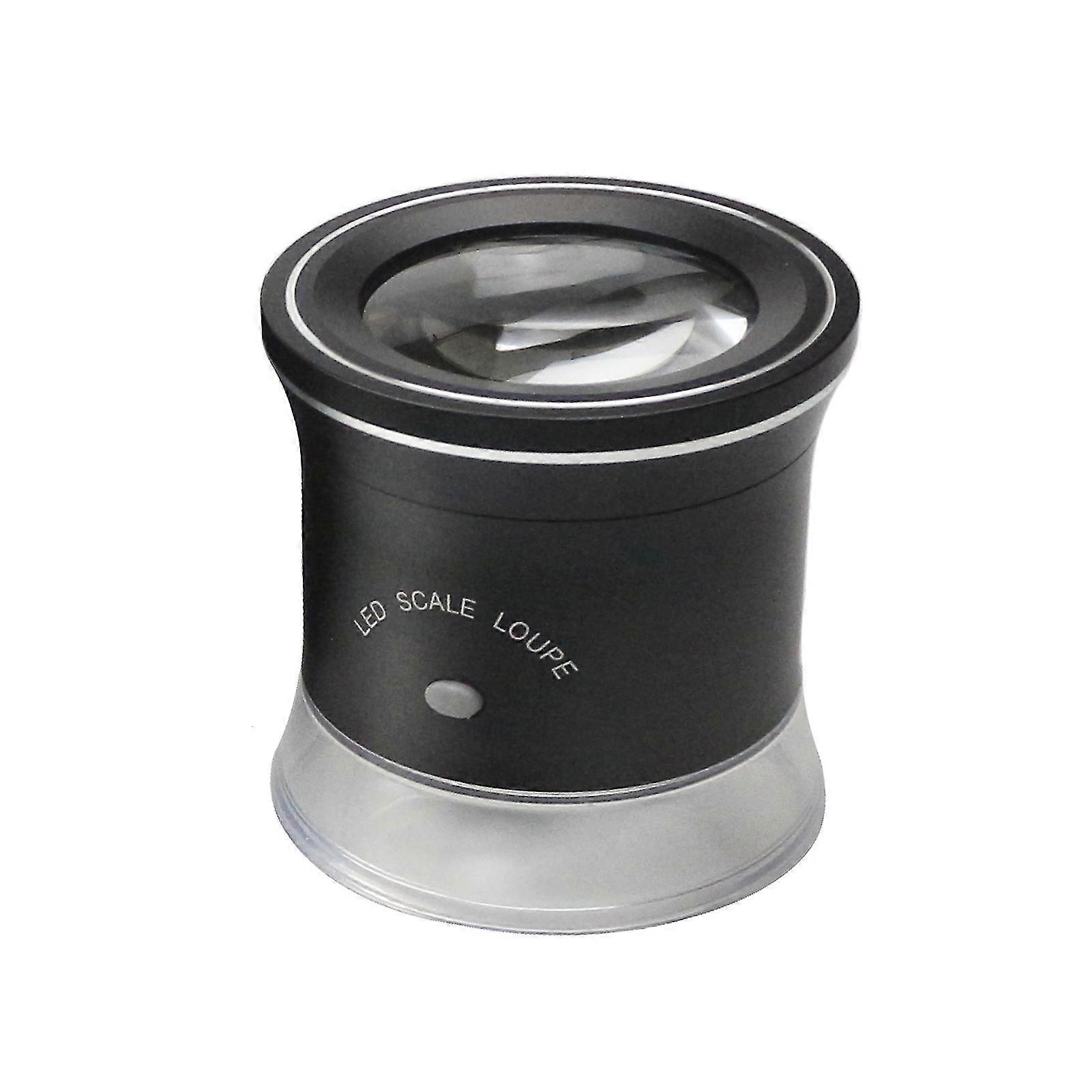 30x Led Scale Loupe Illuminated Magnifier With 6 White 3 Uv Lights Rechargeable Magnifying Glass Interchangeable Reticle Scale For Pcb Jewelry Coin St