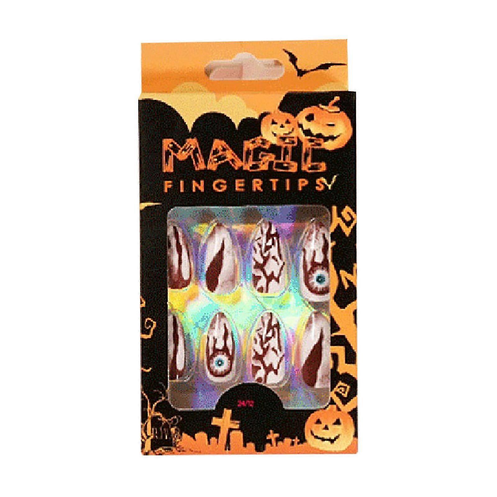 Halloween Collectie Lang Dragen Nagel Afgewerkte Nep Nagel Nagel Patch 24pcs