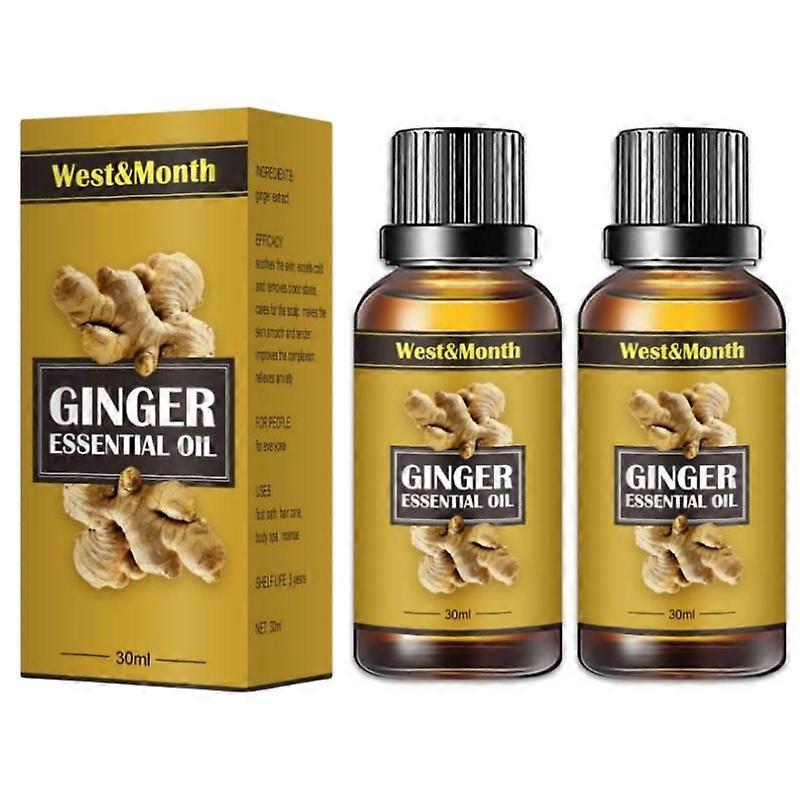 2Pcs 30ml Lymph Detoxification Ginger Oil