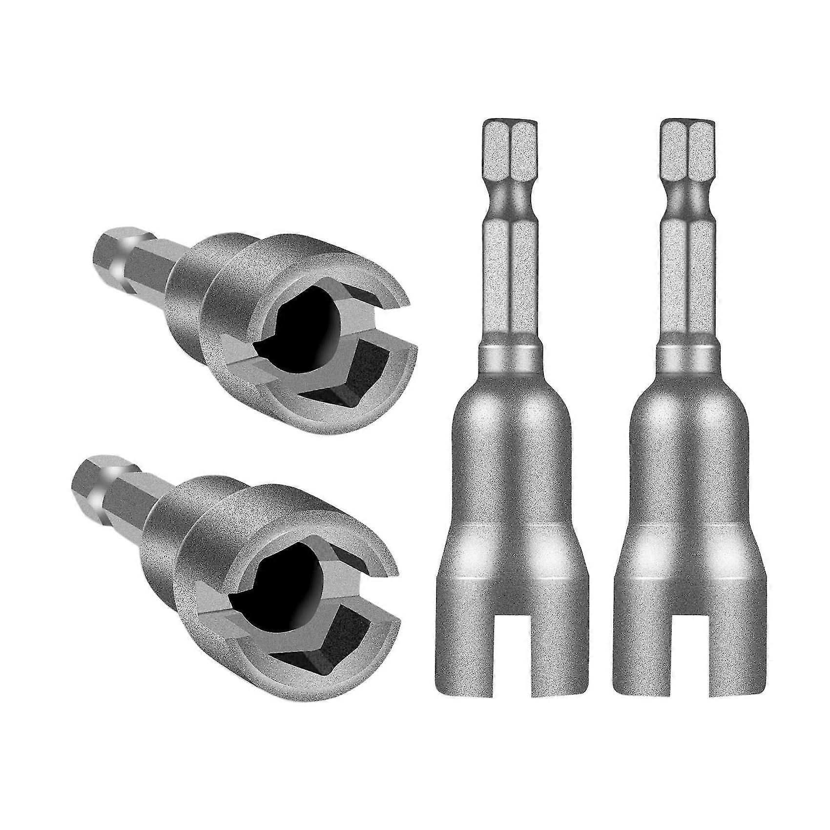 4 Pcs Power Wing Nut Driver Set, Slot Wing Nuts Drill Bit Socket Wrenches Tools Set,1/4inch Hex Dri