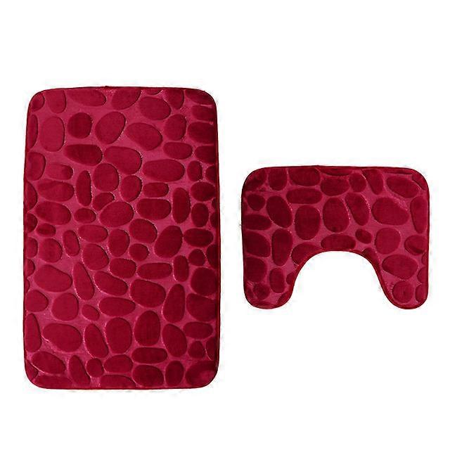 Bathroom Mats 2-Piece, Non-slip, Washable, Bath Rug Set, Bath Mat and Toilet Rug